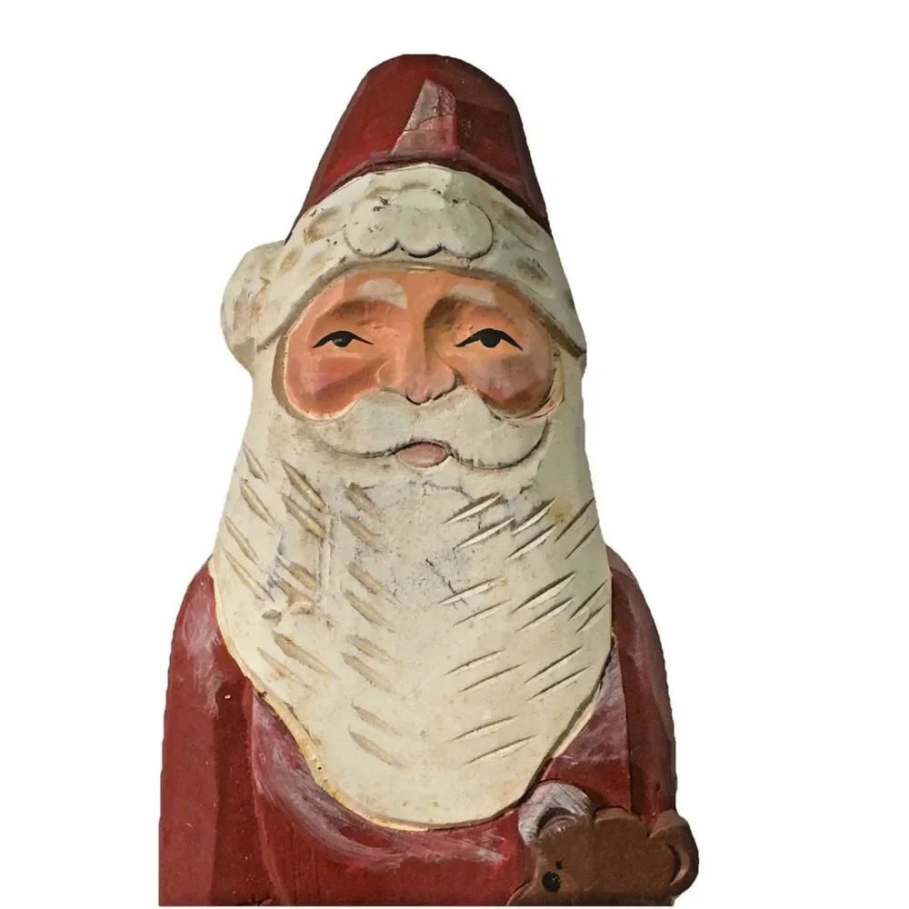 Set 3 Grandeur‎ Noel Santas of the World Tall Carved Wooden Christmas Figures